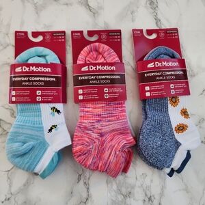 Dr. Motion Ankle Socks 6 Pairs Compression Socks Size Socks 9–11 Shoe 4-10